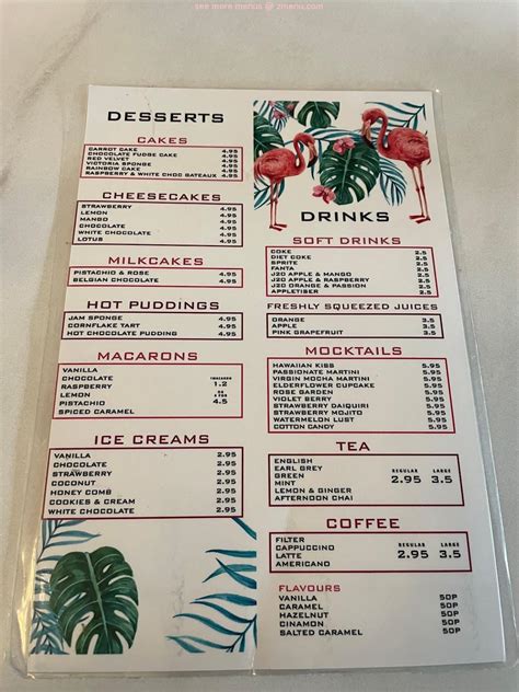 cafe j'adore menu